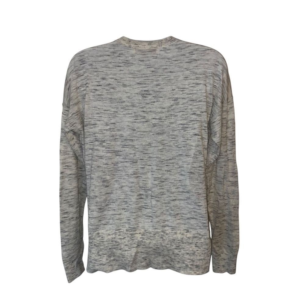 LOFT Grey Space Dye V-Neck Button Front Cardigan Sweater Quiet Luxury Size S - Picture 3 of 7